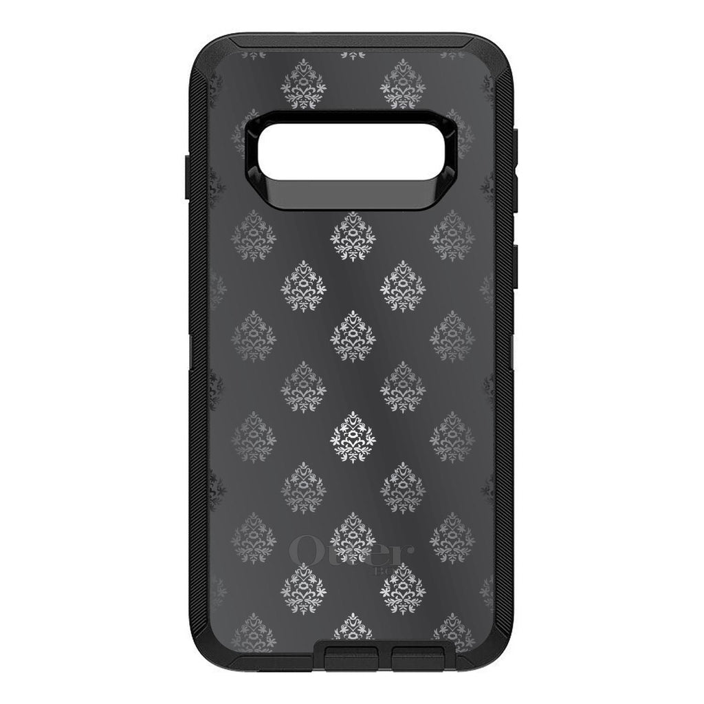 Silver Grey Black White Damask OtterBox Defender Case for iPhone & Galaxy, view 9