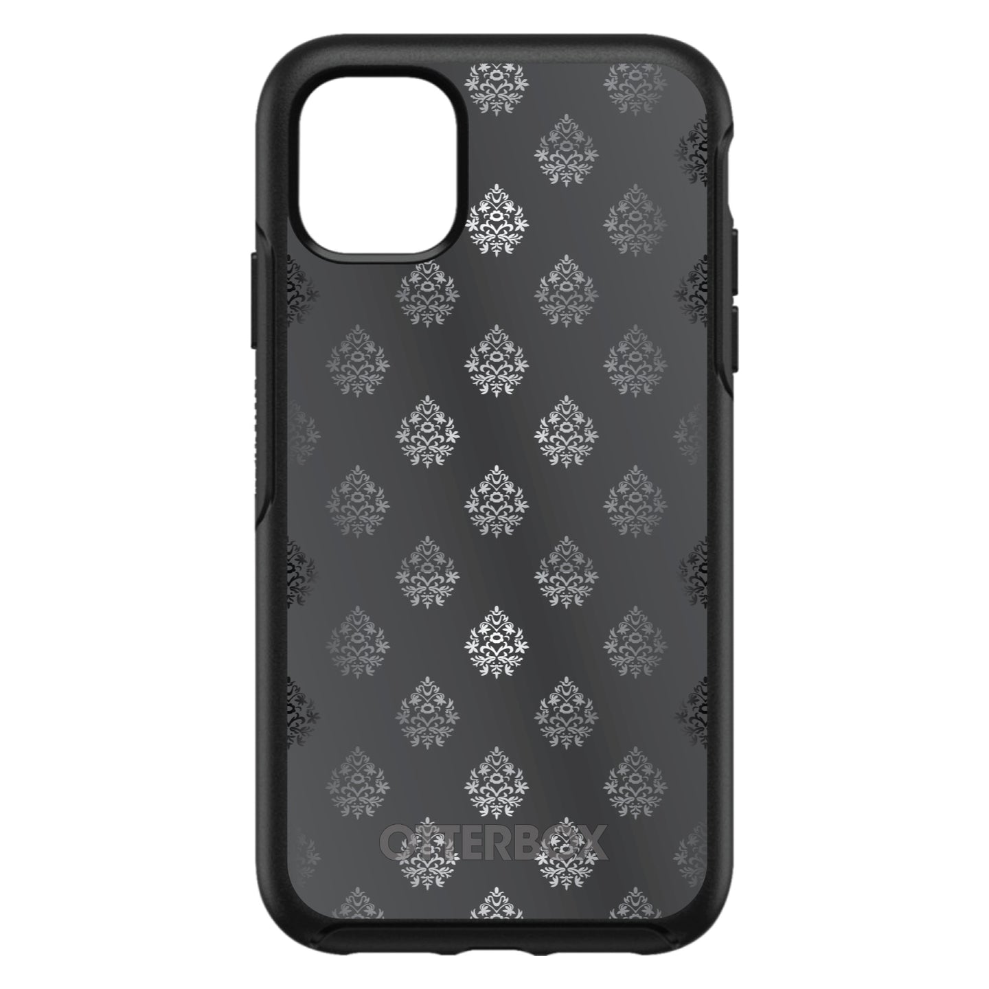 DistinctInk™ OtterBox Symmetry Series Case for Apple iPhone / Samsung Galaxy / Google Pixel - Silver Grey Black White Damask