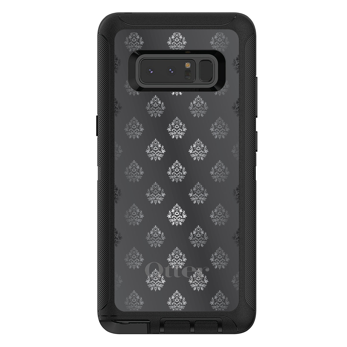 Silver Grey Black White Damask OtterBox Defender Case for iPhone & Galaxy, view 17
