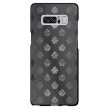 DistinctInk® Hard Plastic Snap-On Case for Apple iPhone or Samsung Galaxy - Silver Grey Black White Damask