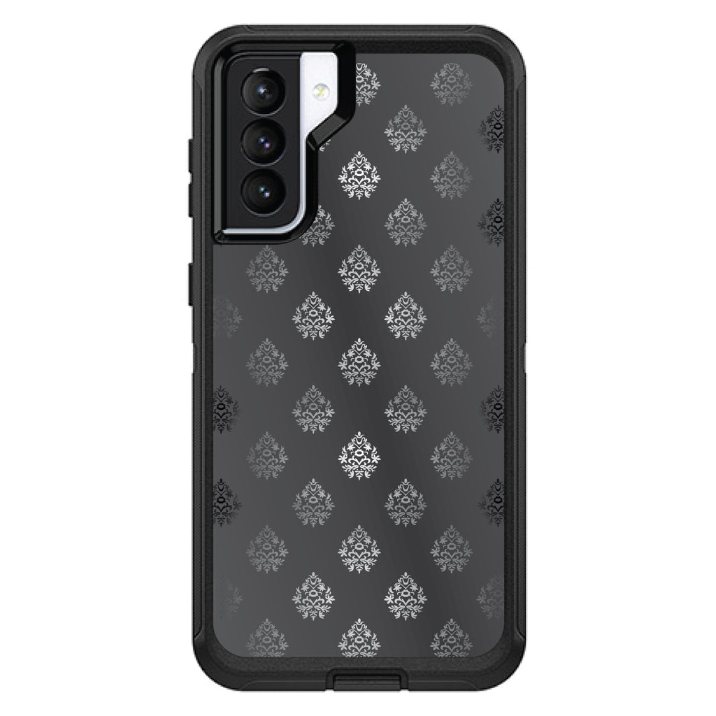 Silver Grey Black White Damask OtterBox Defender Case for iPhone & Galaxy, view 5