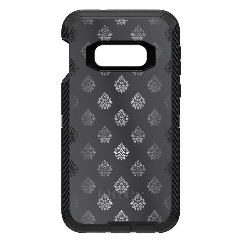 Silver Grey Black White Damask OtterBox Defender Case for iPhone & Galaxy, view 10