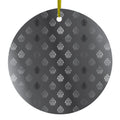 Silver Grey Black White Damask Ceramic Ornament