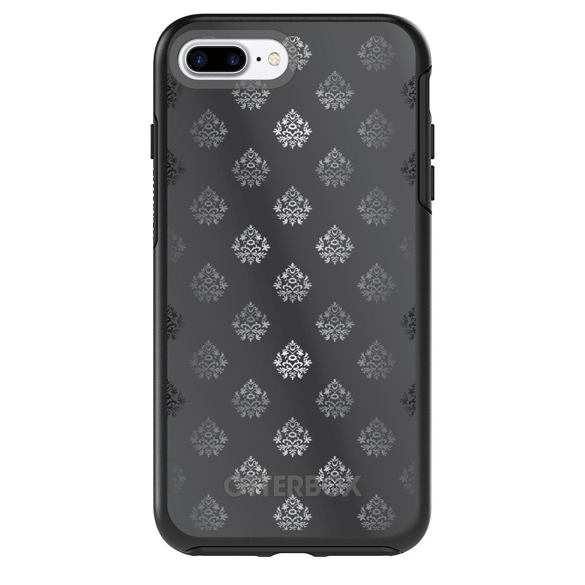 Silver Grey Black White Damask OtterBox Symmetry Case for iPhone & Galaxy, view 2
