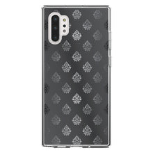 DistinctInk® Clear Shockproof Hybrid Case for Apple iPhone / Samsung Galaxy / Google Pixel - Silver Grey Black White Damask