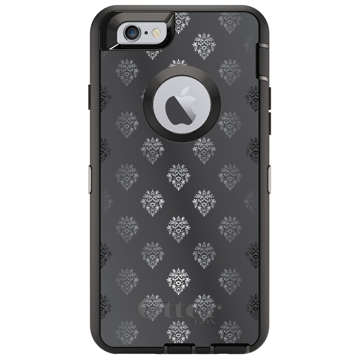 Silver Grey Black White Damask OtterBox Defender Case for iPhone & Galaxy, view 4