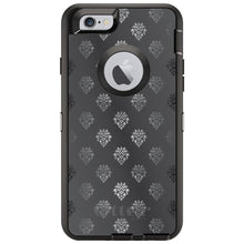 DistinctInk™ OtterBox Defender Series Case for Apple iPhone / Samsung Galaxy / Google Pixel - Silver Grey Black White Damask