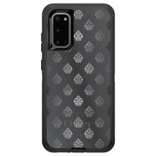 DistinctInk™ OtterBox Defender Series Case for Apple iPhone / Samsung Galaxy / Google Pixel - Silver Grey Black White Damask