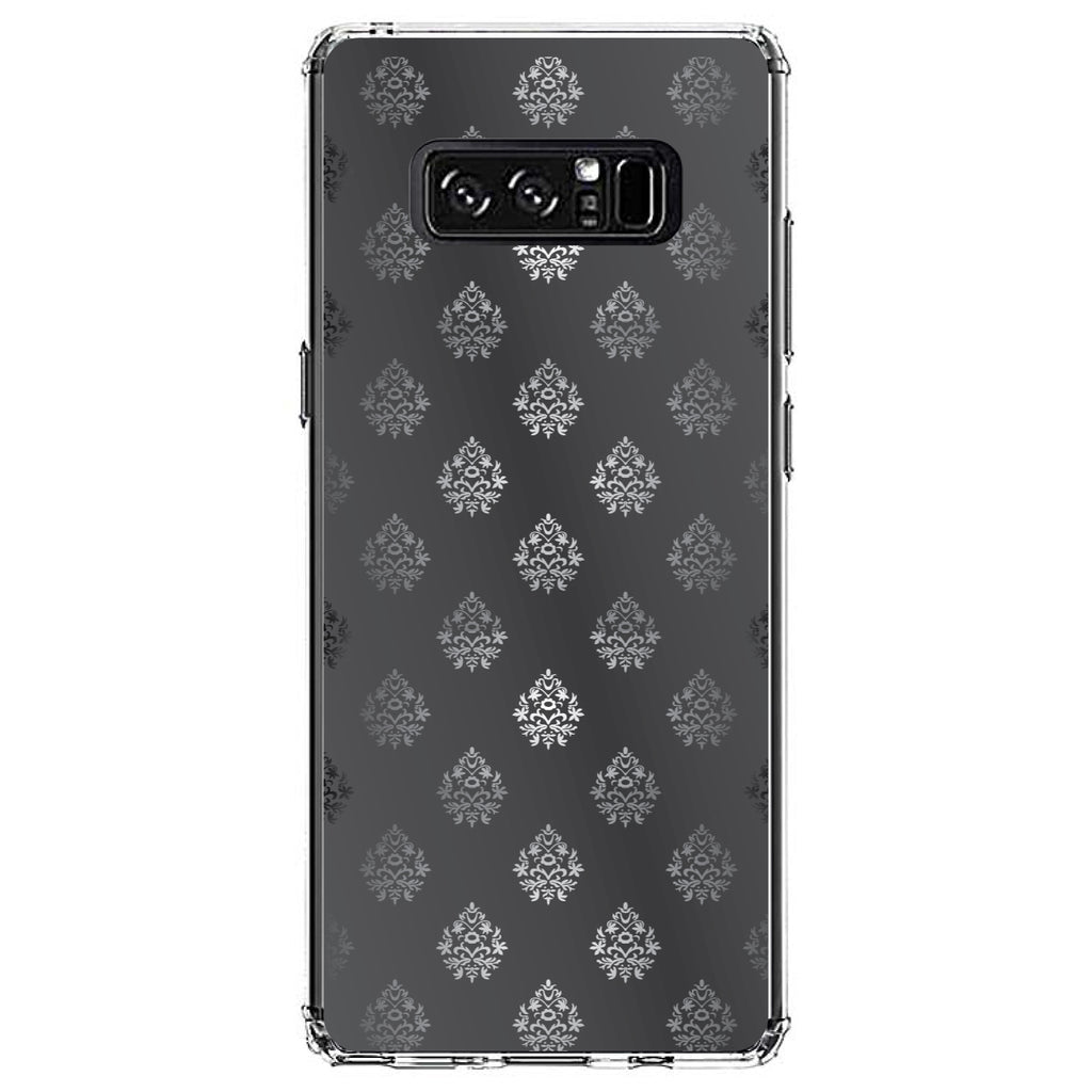 Silver Grey Black White Damask Clear Shockproof iPhone Case, view 12