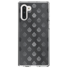 DistinctInk® Clear Shockproof Hybrid Case for Apple iPhone / Samsung Galaxy / Google Pixel - Silver Grey Black White Damask