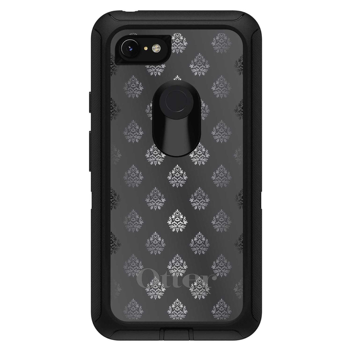 Silver Grey Black White Damask OtterBox Defender Case for iPhone & Galaxy, view 18