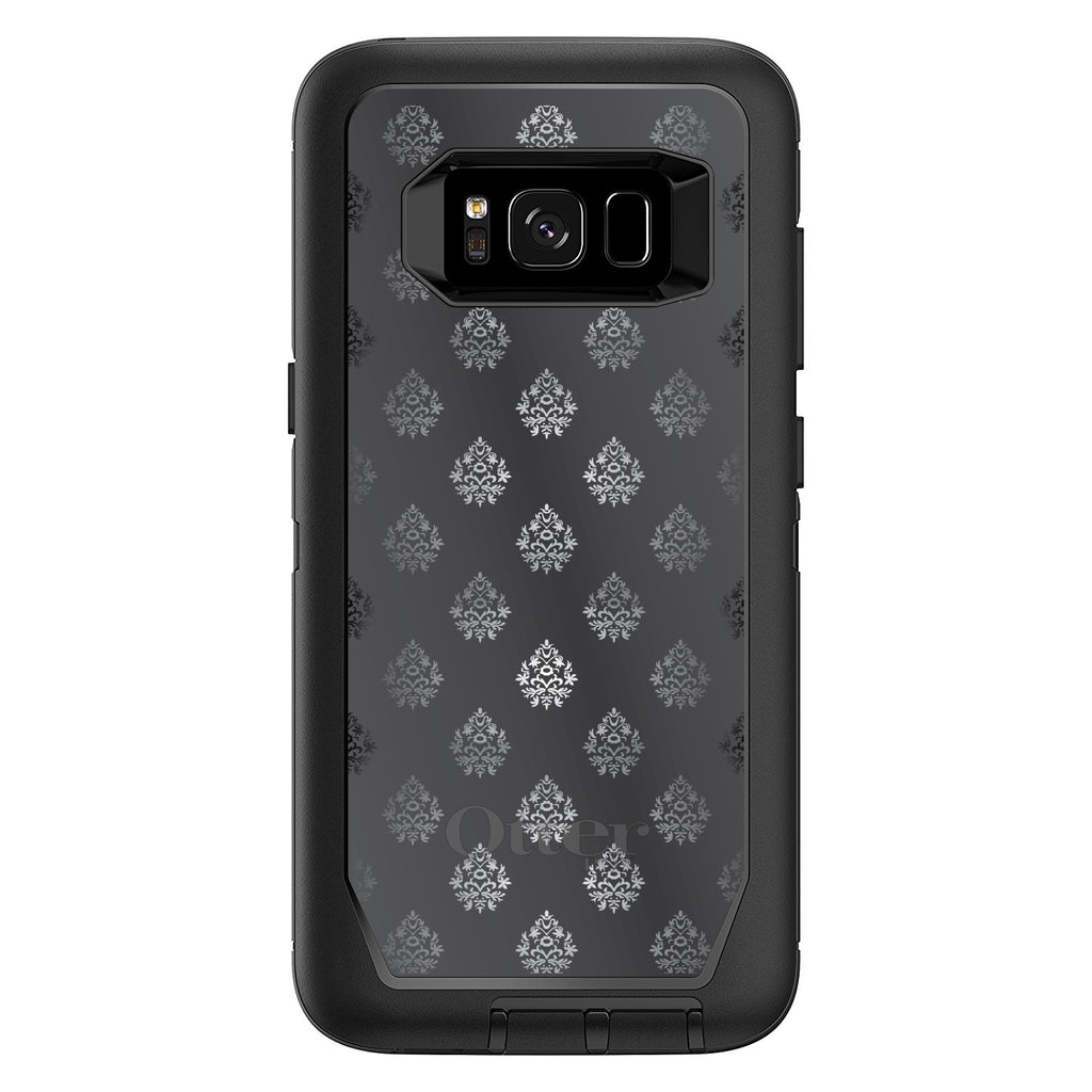 Silver Grey Black White Damask OtterBox Defender Case for iPhone & Galaxy, view 12