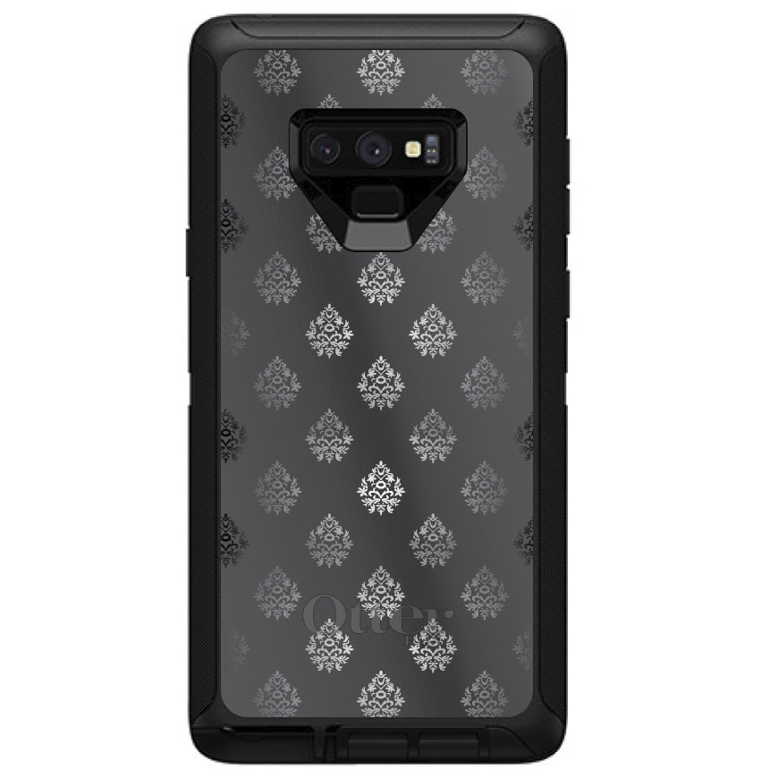 Silver Grey Black White Damask OtterBox Defender Case for iPhone & Galaxy, view 16