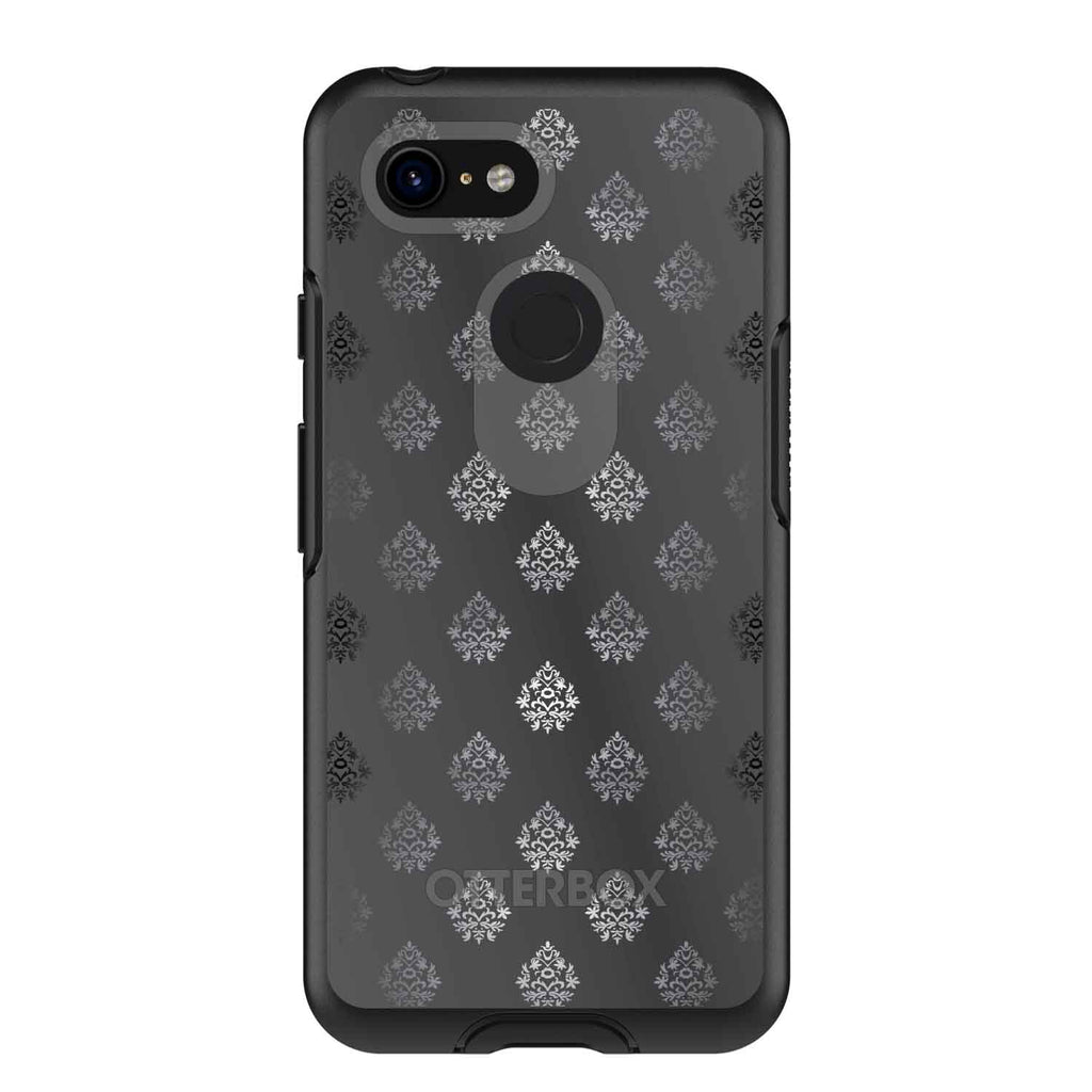 Silver Grey Black White Damask OtterBox Symmetry Case for iPhone & Galaxy, view 15