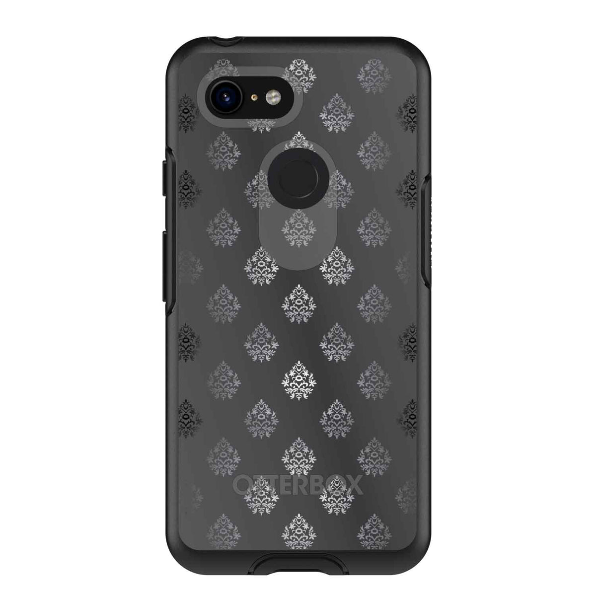 Silver Grey Black White Damask OtterBox Symmetry Case for iPhone & Galaxy, view 15