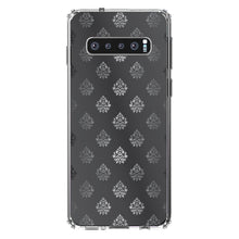 DistinctInk® Clear Shockproof Hybrid Case for Apple iPhone / Samsung Galaxy / Google Pixel - Silver Grey Black White Damask