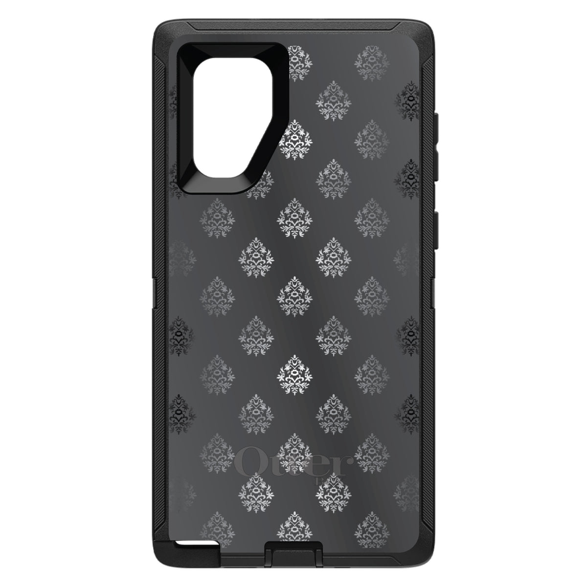 Silver Grey Black White Damask OtterBox Defender Case for iPhone & Galaxy, view 15