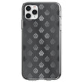 Silver Grey Black White Damask Clear Shockproof iPhone Case