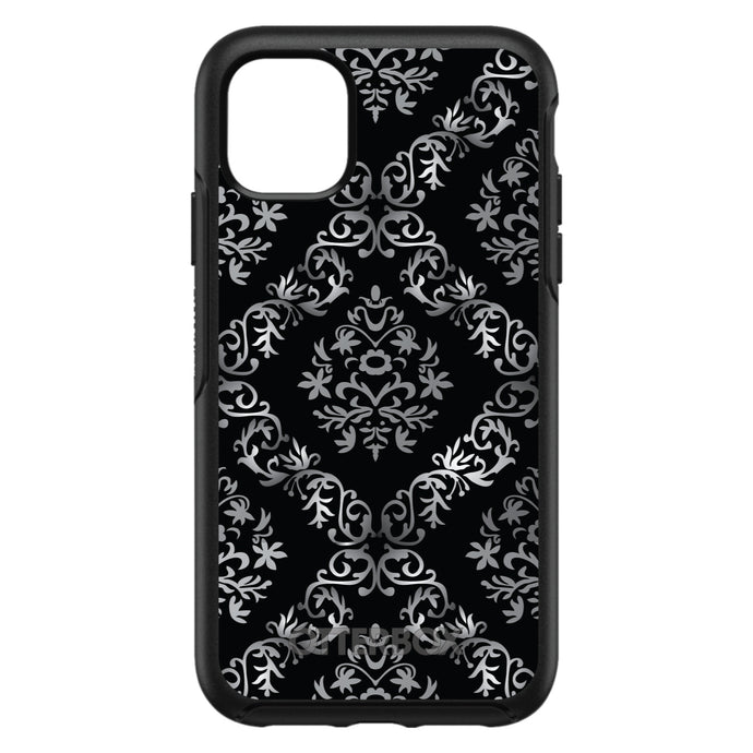 DistinctInk™ OtterBox Symmetry Series Case for Apple iPhone / Samsung Galaxy / Google Pixel - Black White Silver Grey Damask