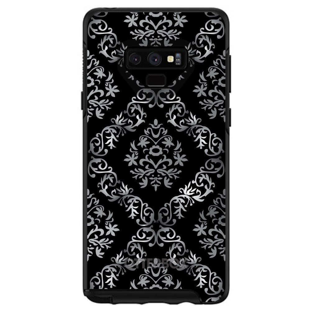 Black White Silver Grey Damask OtterBox Symmetry Case for iPhone & Galaxy, view 13
