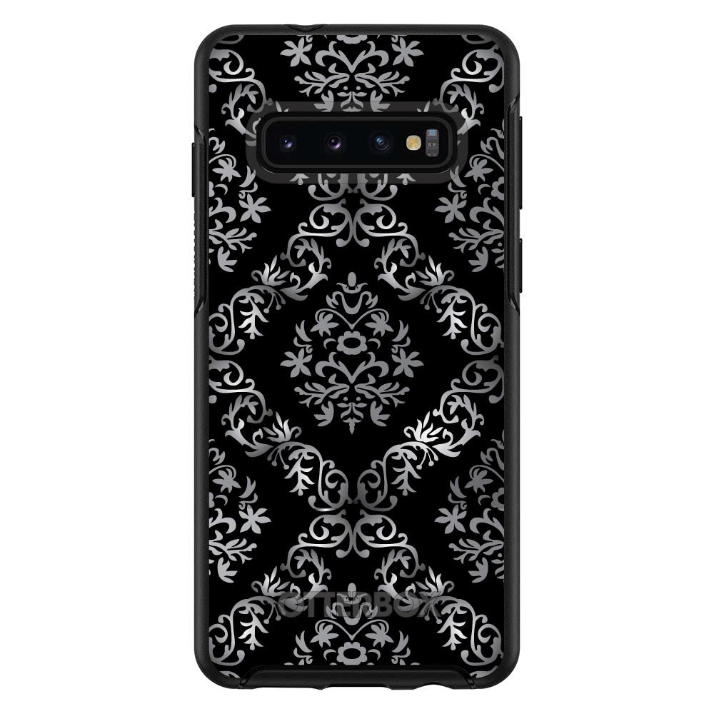 Black White Silver Grey Damask OtterBox Symmetry Case for iPhone & Galaxy, view 6