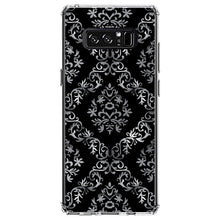 DistinctInk® Clear Shockproof Hybrid Case for Apple iPhone / Samsung Galaxy / Google Pixel - Black White Silver Grey Damask