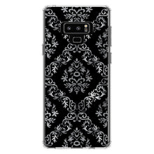 DistinctInk® Clear Shockproof Hybrid Case for Apple iPhone / Samsung Galaxy / Google Pixel - Black White Silver Grey Damask