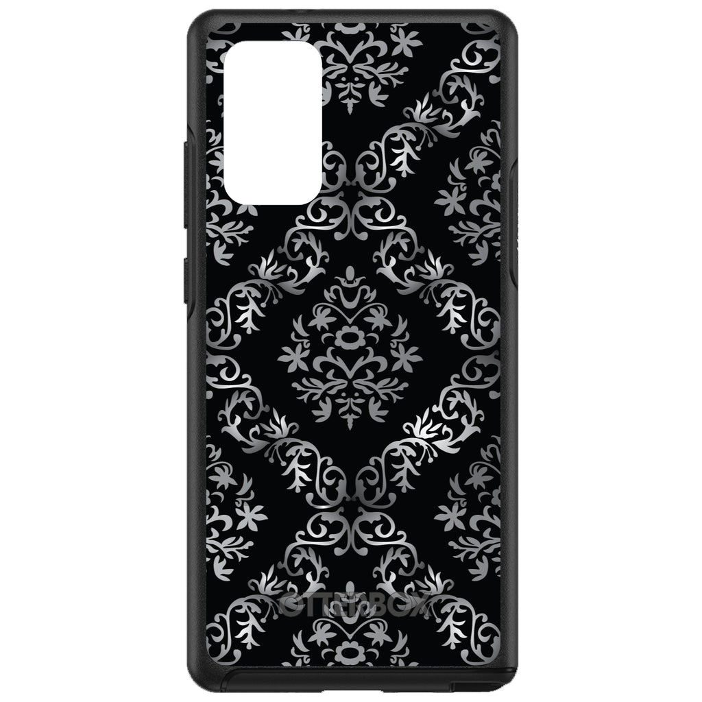 Black White Silver Grey Damask OtterBox Symmetry Case for iPhone & Galaxy, view 10