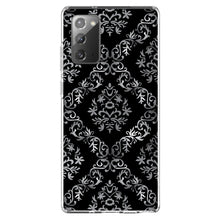 DistinctInk® Clear Shockproof Hybrid Case for Apple iPhone / Samsung Galaxy / Google Pixel - Black White Silver Grey Damask