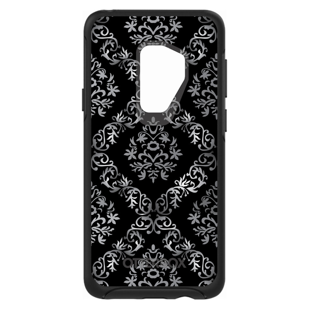 Black White Silver Grey Damask OtterBox Symmetry Case for iPhone & Galaxy, view 9