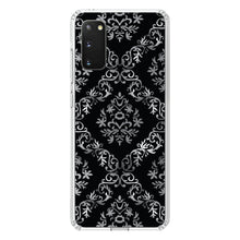 DistinctInk® Clear Shockproof Hybrid Case for Apple iPhone / Samsung Galaxy / Google Pixel - Black White Silver Grey Damask