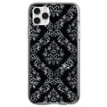 Black White Silver Grey Damask Clear Shockproof iPhone Case