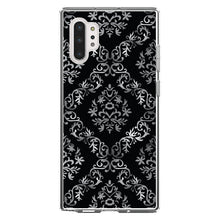 DistinctInk® Clear Shockproof Hybrid Case for Apple iPhone / Samsung Galaxy / Google Pixel - Black White Silver Grey Damask