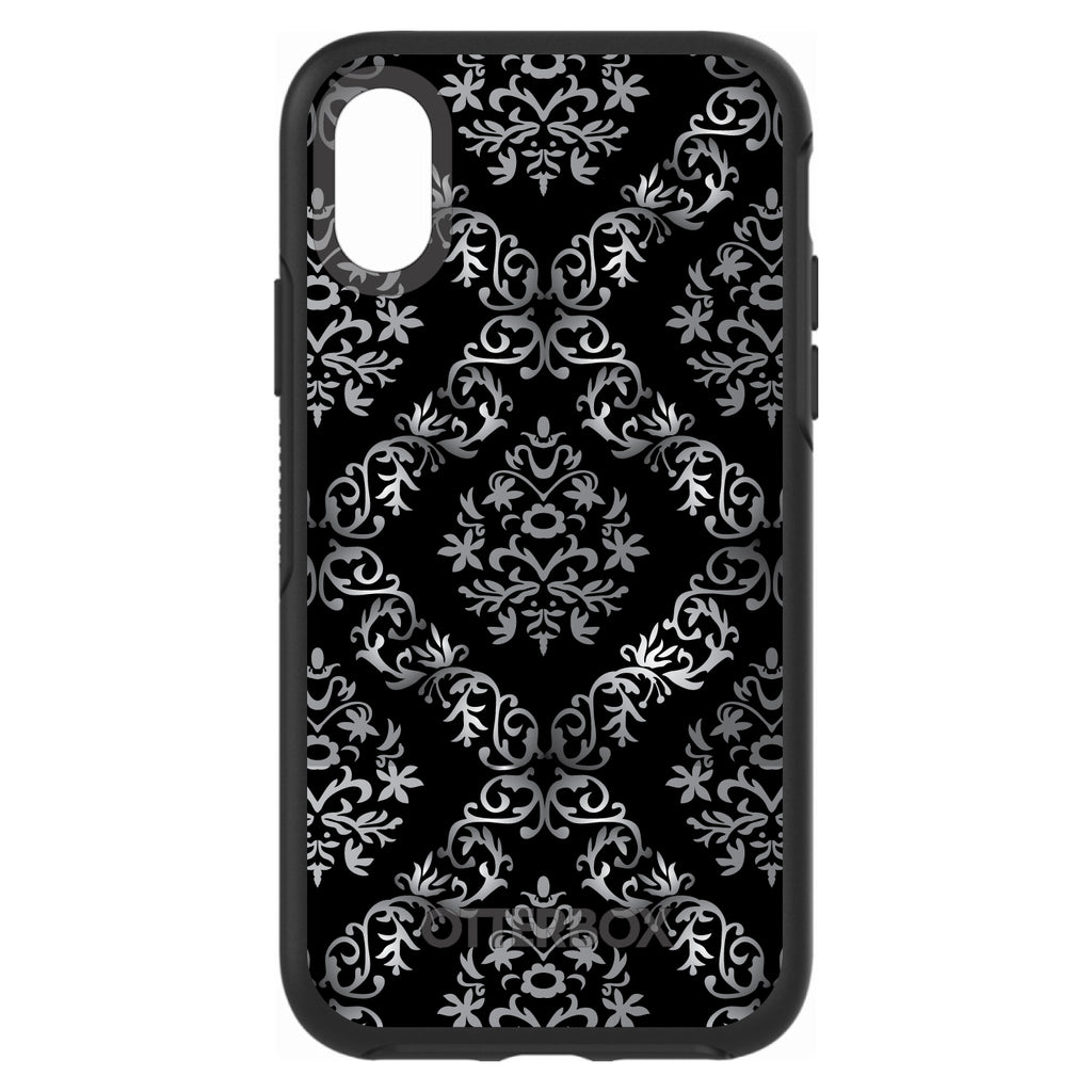 Black White Silver Grey Damask OtterBox Symmetry Case for iPhone & Galaxy, view 4