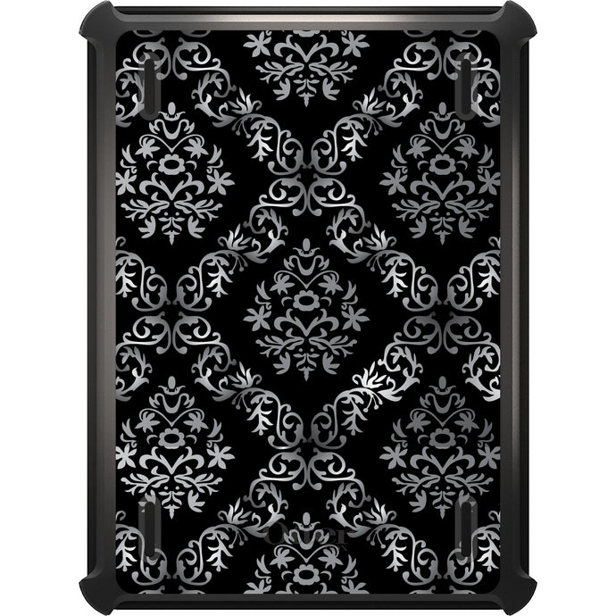 DistinctInk™ OtterBox Defender Series Case for Apple iPad / iPad Pro / iPad Air / iPad Mini - Black White Silver Grey Damask