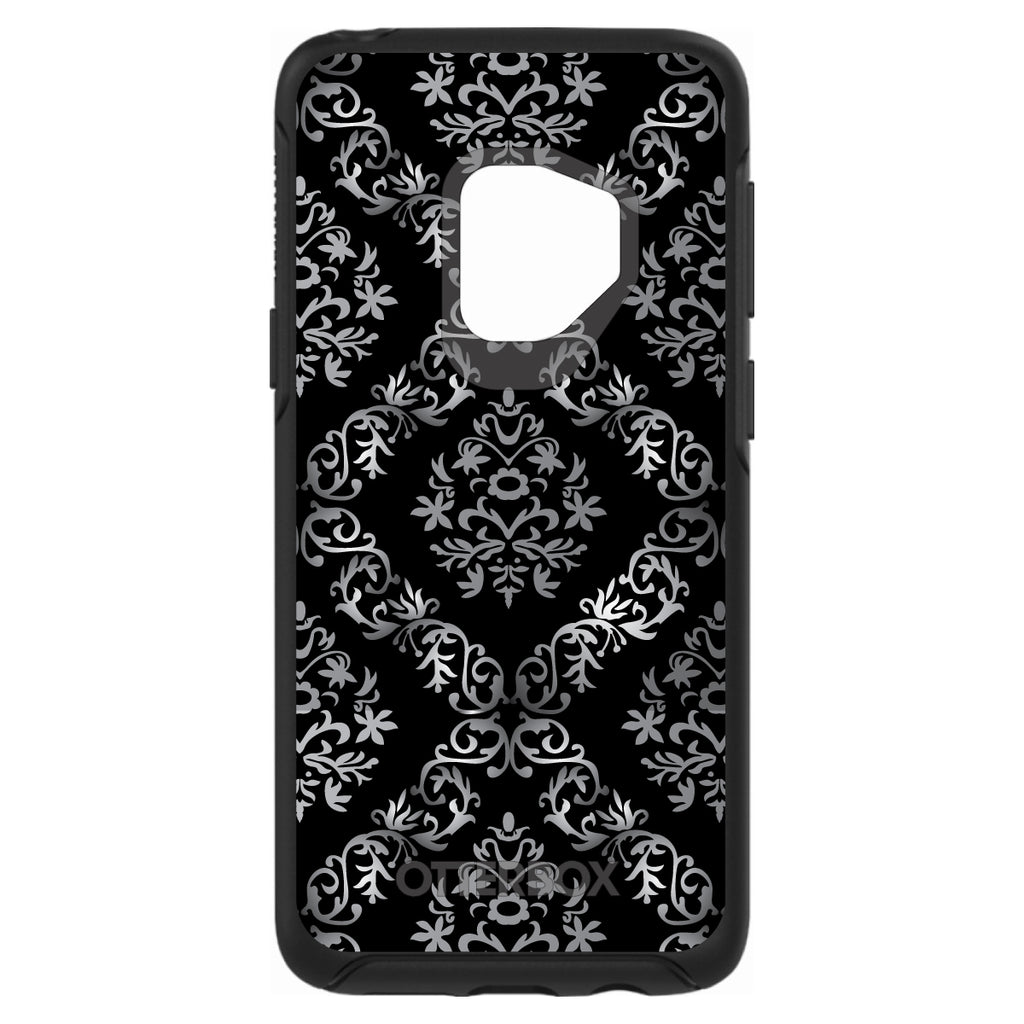 Black White Silver Grey Damask OtterBox Symmetry Case for iPhone & Galaxy, view 8