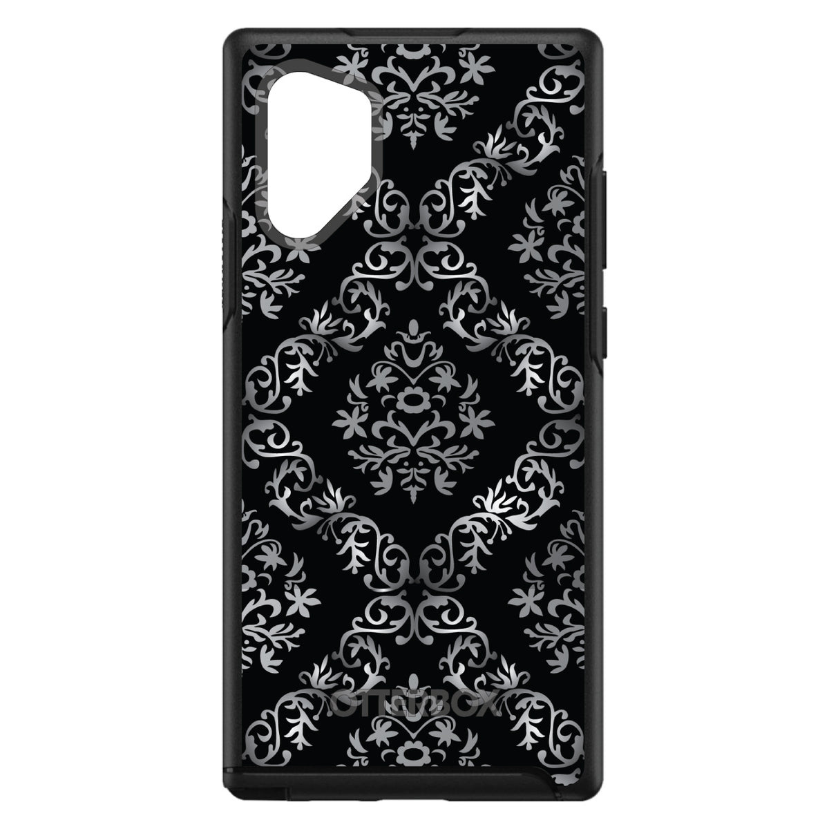 Black White Silver Grey Damask OtterBox Symmetry Case for iPhone & Galaxy, view 11
