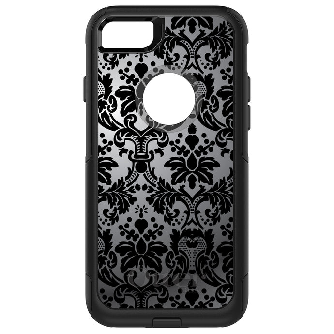 DistinctInk™ OtterBox Commuter Series Case for Apple iPhone or Samsung Galaxy - Silver Grey Black Damask