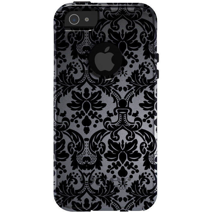 Silver Grey Black Damask OtterBox Commuter Case for iPhone & Galaxy, view 5