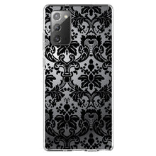 DistinctInk® Clear Shockproof Hybrid Case for Apple iPhone / Samsung Galaxy / Google Pixel - Silver Grey Black Damask