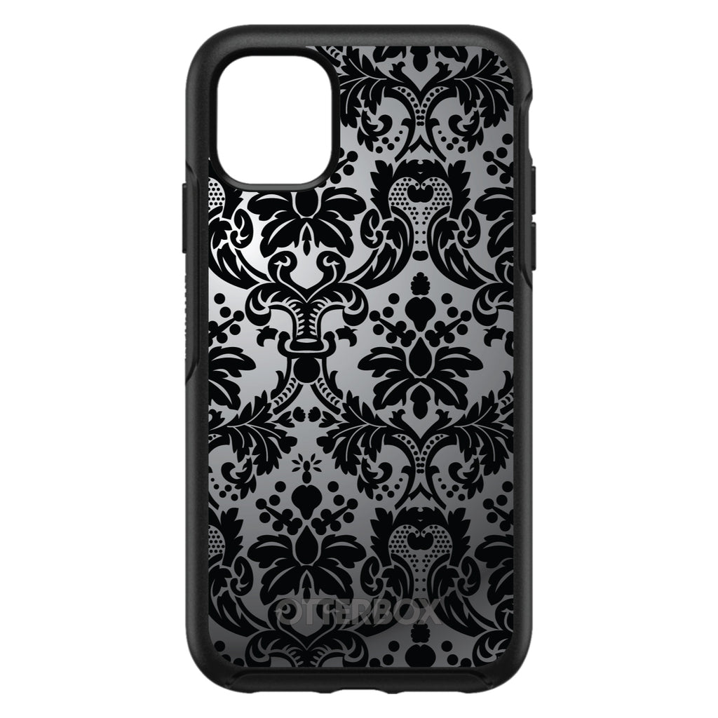 Silver Grey Black Damask OtterBox Symmetry Case for iPhone & Galaxy