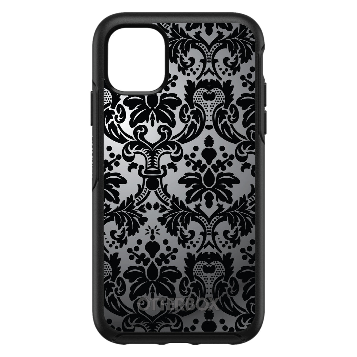 Silver Grey Black Damask OtterBox Symmetry Case for iPhone & Galaxy