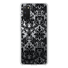 DistinctInk® Clear Shockproof Hybrid Case for Apple iPhone / Samsung Galaxy / Google Pixel - Silver Grey Black Damask