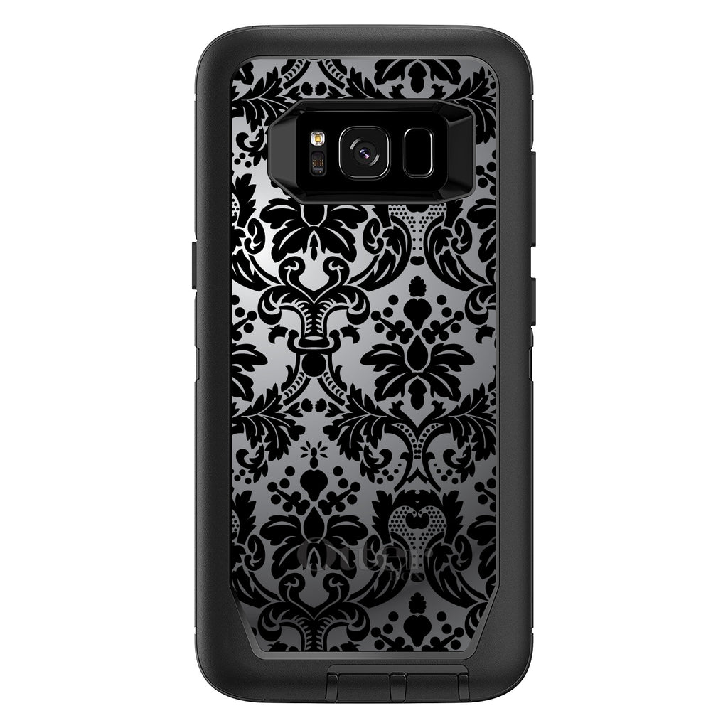 Silver Grey Black Damask OtterBox Defender Case for iPhone & Galaxy, view 12