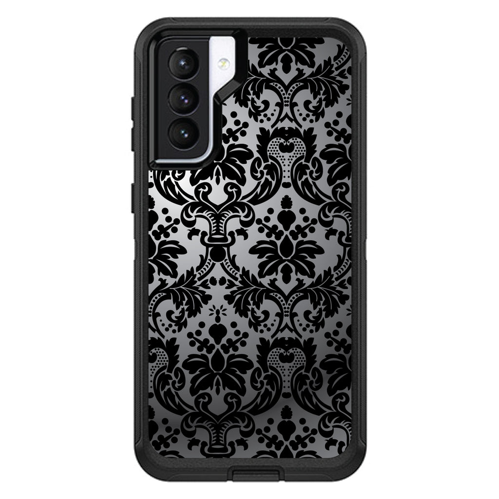 Silver Grey Black Damask OtterBox Defender Case for iPhone & Galaxy, view 5