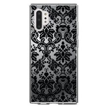 DistinctInk® Clear Shockproof Hybrid Case for Apple iPhone / Samsung Galaxy / Google Pixel - Silver Grey Black Damask