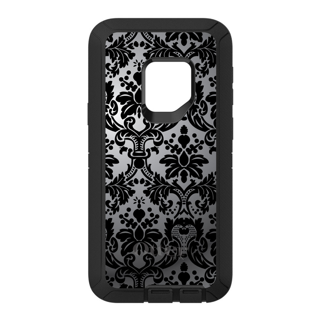 Silver Grey Black Damask OtterBox Defender Case for iPhone & Galaxy, view 11