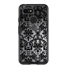 DistinctInk™ OtterBox Symmetry Series Case for Apple iPhone / Samsung Galaxy / Google Pixel - Silver Grey Black Damask