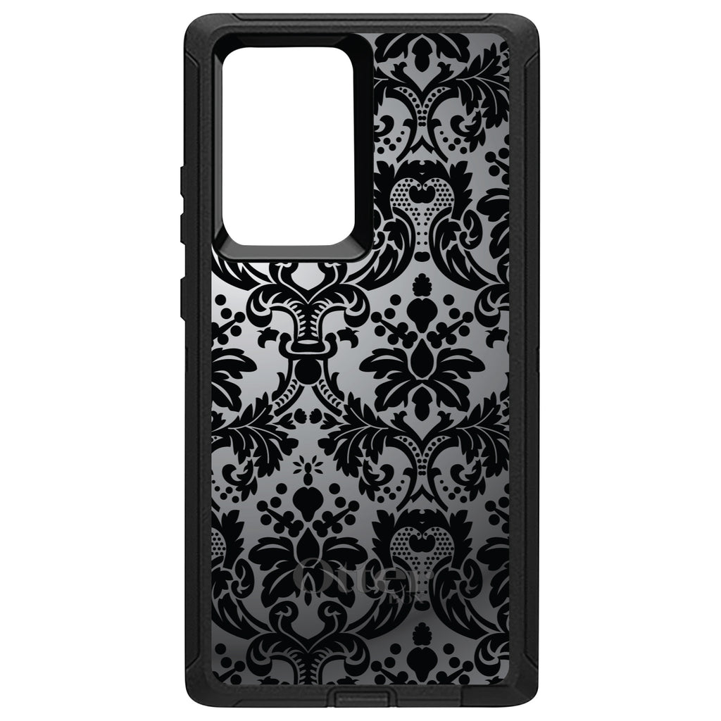 Silver Grey Black Damask OtterBox Defender Case for iPhone & Galaxy, view 13