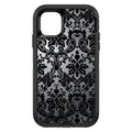 Silver Grey Black Damask OtterBox Defender Case for iPhone & Galaxy, view 2